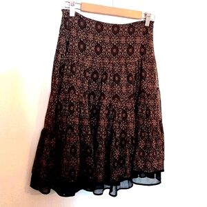 Smart Set Women's Vintage Tiered Bohemian Style Skirt with Underlining Size 4